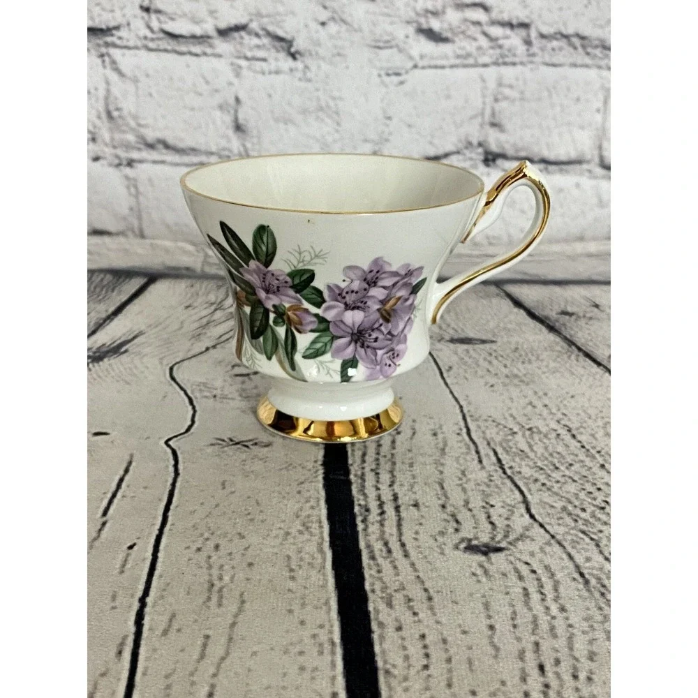 Windsor‎ Lavender Azaleas Gold Trim Bone China Teacup